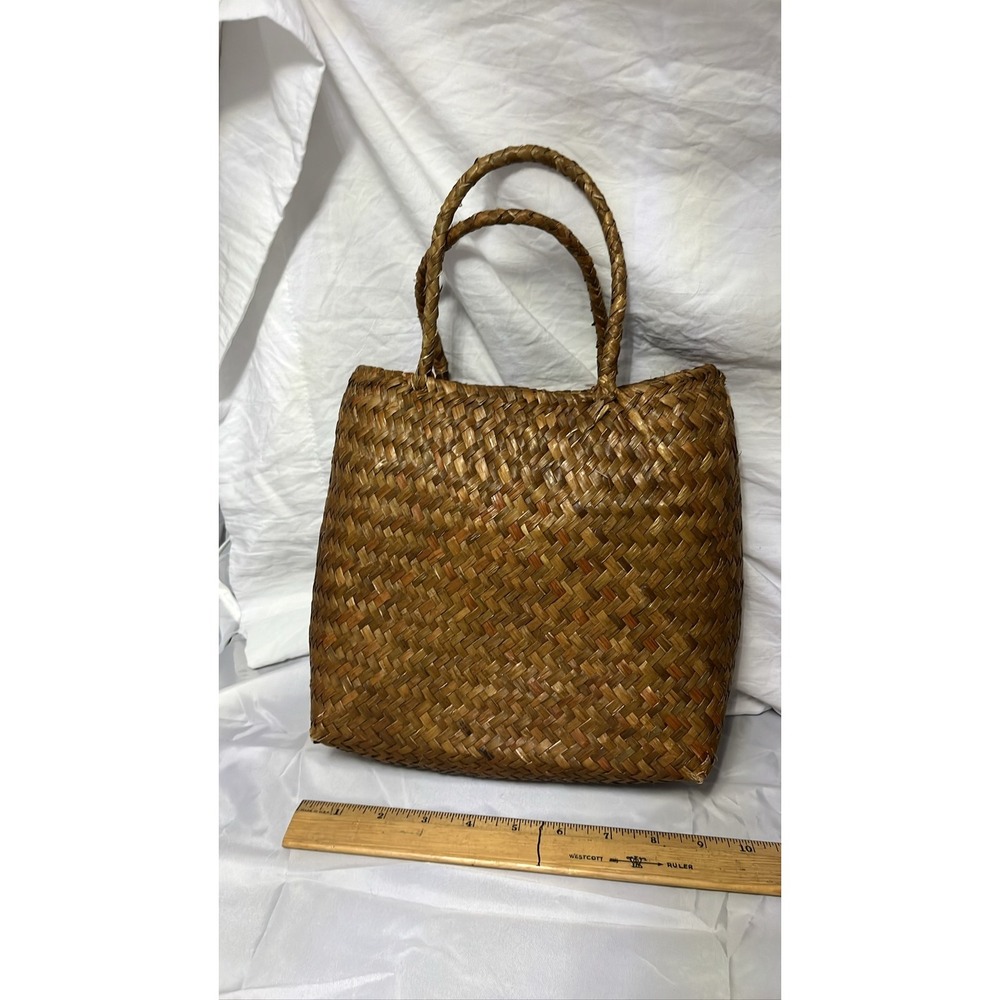 Lauhala Hand Woven Hawaiian Tote Bag Purse Marshall Islands Kili Style